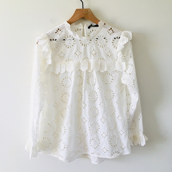 zara eyelet top